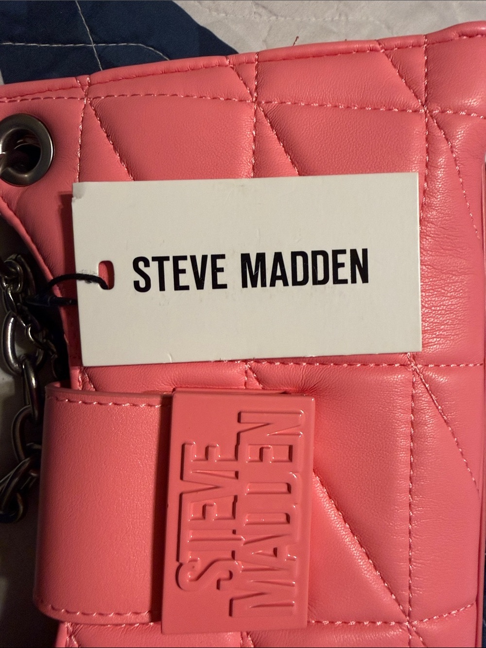 NWT Steve Madden Quilted Bhera Shoulder Bag In Thrift Pink - Picture 9 of 11